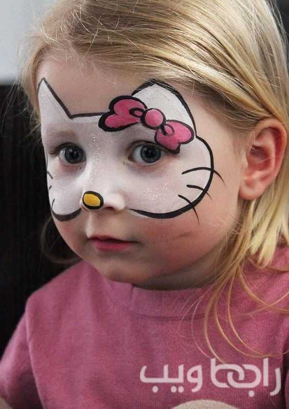 الرسم على الوجه للأطفال بالماكياج بمناسبة الهالوين للبنات و 